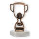 Trophy Kontur figürü Beyaz mermer kaide üzerinde eski altın Trophy 14,1cm