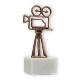 Trophy contour figure videocamera old gold on white marble base 17,1cm
