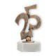 Trophy contour figure silver wedding old gold on white marble base 16,2cm