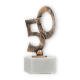 Trofeo contorno figura bodas de oro viejo sobre base de mármol blanco 17,4cm