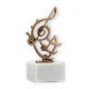 Troféu figura de música de contorno de troféu nota de ouro velho sobre base de mármore branco 16,3cm