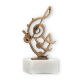 Trophy contour figure music note old gold on white marble base 15.3cm