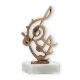 Trophy contour figure music note old gold on white marble base 14.3cm