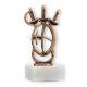 Trophy contour figure fencing old gold on white marble base 15.6cm