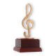 Coppa Zamak figura Moderna clef oro-bianco su base di legno di mogano 22,0cm