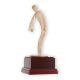 Trofeo figura de zamak Modern Pentaque dorado y blanco sobre base de madera de caoba 23,8cm