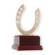 Trophy Zamak figure Modern Horseshoe gold and white on mahogany wooden base 18,8cm