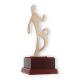 Trofeos Figura de zamak Futbolista moderno blanco dorado sobre base de madera color caoba 23,6cm