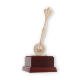 Coppa Zamak figura Freccetta moderna oro e bianco su base in legno di mogano 24,6 cm