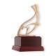 Trofeo Zamak figura Pez moderno dorado y blanco sobre base de madera de caoba 18,9cm
