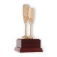 Trofeos Figura de zamak Copas de champán modernas dorado-blanco sobre base de madera color caoba 21,6cm