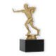 Trophy plastic figure Flag Football gold metallic on black marble base 16,0cm