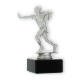 Trophy plastic figure Flag Football silver metallic on black marble base 15,0cm