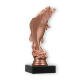 Trophy plastic figure standing perch bronze on black marble base 17,4cm