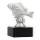 Trophy plastic figure perch silver metallic on black marble base 10.8cm