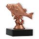 Trophy plastic figure river perch bronze on black marble base 9.8cm