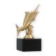 Trophy plastic figure marlin gold metallic on black marble base 15,1cm
