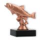 Trophy plastic figure trout bronze on black marble base 9,7cm