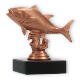 Pokal Kunststofffigur Thunfisch bronze auf schwarzem Marmorsockel 10,1cm