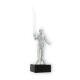 Trophy plastic figure Baitcaster silver metallic on black marble base 26,0cm