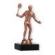 Pokal Kunststofffigur Badmintonspieler bronze auf schwarzem Marmorsockel 15,0cm