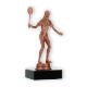 Trophy plastic figure badminton player bronze on black marble base 15,0cm