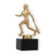 Coupe Figure en plastique joueuse de baseball or métallique sur socle en marbre noir 16,3cm