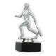 Trophy plastic figure baseball player silver metallic on black marble base 15,3cm