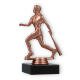 Pokal Kunststofffigur Baseballspielerin bronze auf schwarzem Marmorsockel 14,3cm