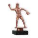 Pokal Kunststofffigur Softballspielerin bronze auf schwarzem Marmorsockel 16,3cm