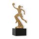 Coupe Figurine en plastique joueuse de basket-ball or métallique sur socle en marbre noir 18,5cm