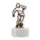 Trofeo figura contorno futbolista oro viejo sobre base mármol blanco 16.4cm