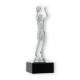 Trophy plastic figure female basketball silver metallic on black marble base 19,3cm