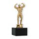 Trophy plastic figure bodybuilder gold metallic on black marble base 16,9cm