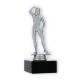 Trophy plastic figure bodybuilder silver metallic on black marble base 16,3cm