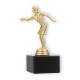 Trophy plastic figure Petanque ladies gold metallic on black marble base 15.5cm