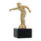Trophy plastic figure Petanque men gold metallic on black marble base 15.5cm