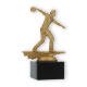 Trophy plastic figure bowling men gold metallic on black marble base 16.4cm