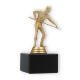 Pokal Kunststofffigur Billardspieler goldmetallic auf schwarzem Marmorsockel 14,0cm