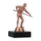 Trophy plastic figure billiard player bronze on black marble base 12,0cm