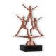 Pokal Kunststofffigur Cheerleader Pyramide bronze auf schwarzem Marmorsockel 16,3cm