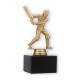 Pokal Kunststofffigur Cricket Schlagmann goldmetallic auf schwarzem Marmorsockel 15,0cm