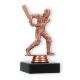Pokal Kunststofffigur Cricket Schlagmann bronze auf schwarzem Marmorsockel 13,0cm
