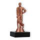 Pokal Kunststofffigur Cricketspieler bronze auf schwarzem Marmorsockel 13,8cm