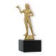 Pokal Kunststofffigur Dartspielerin goldmetallic auf schwarzem Marmorsockel 16,7cm