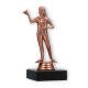 Pokal Kunststofffigur Dartspielerin bronze auf schwarzem Marmorsockel 14,7cm