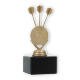 Trophy plastic figure dartboard gold metallic on black marble base 15.9cm