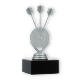 Trophy plastic figure dartboard silver metallic on black marble base 14.9cm