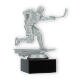 Pokal Kunststofffigur Eishockey Herren silbermetallic auf schwarzem Marmorsockel 14,8cm