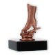 Trophy plastic figure skate bronze on black marble base 9.4cm